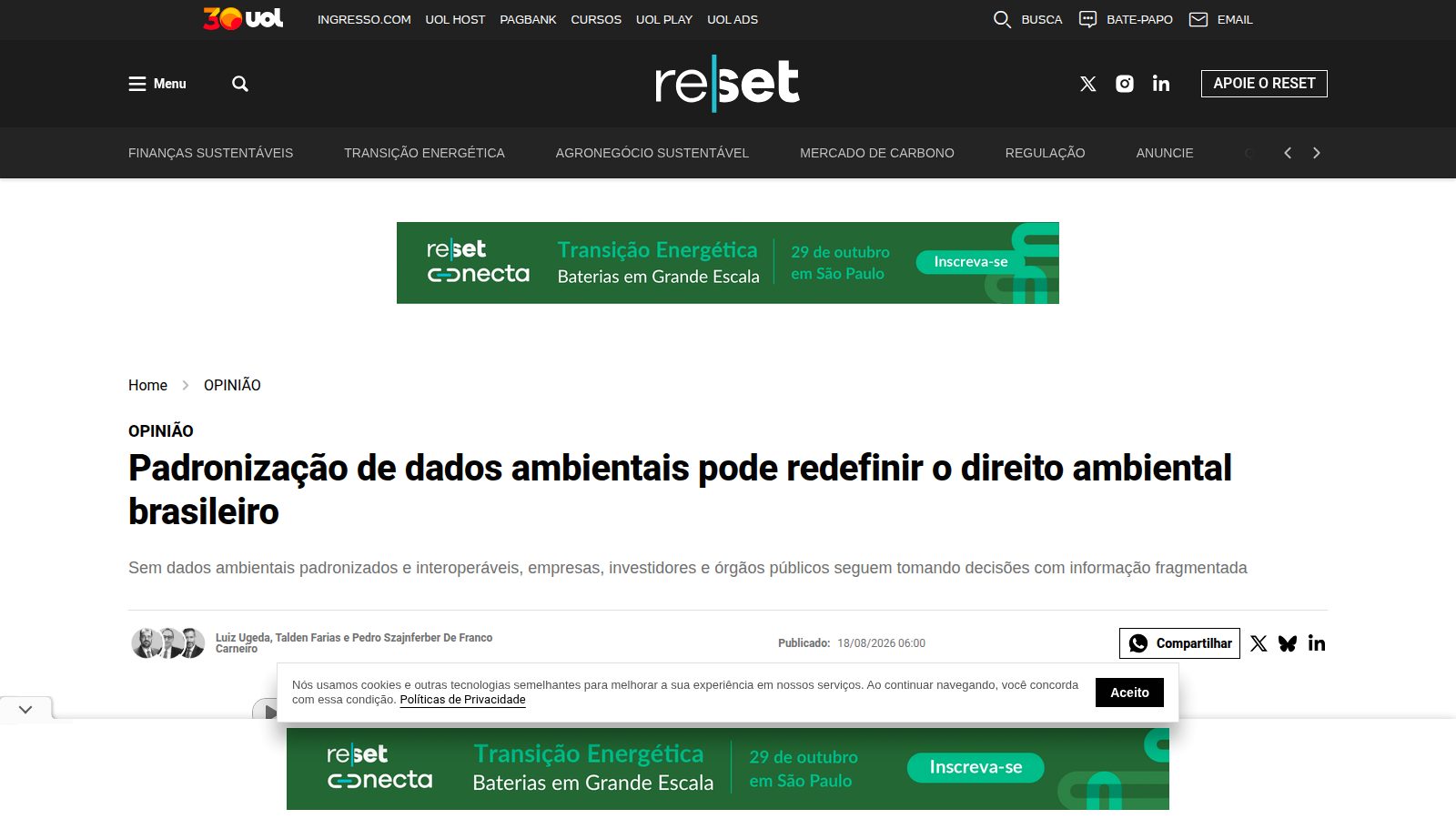 Padronização de dados ambientais pode redefinir o direito ambiental brasileiro