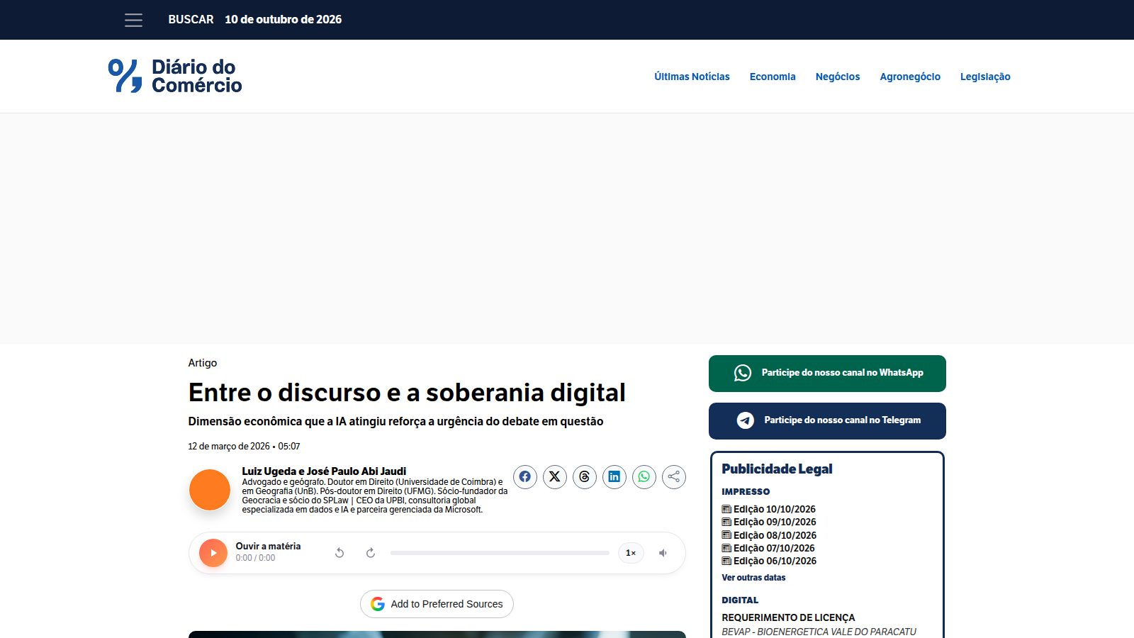Entre o discurso e a soberania digital