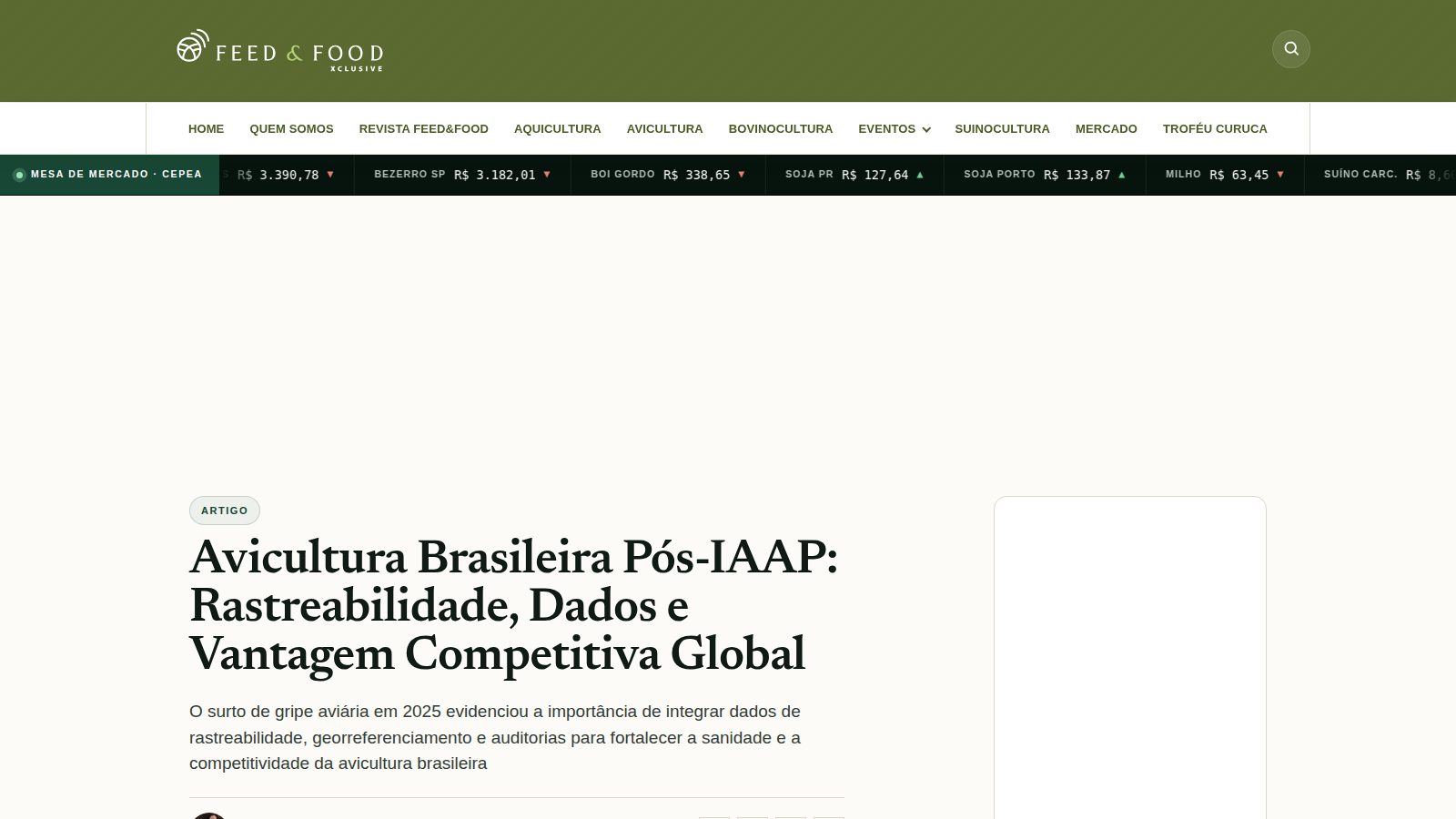 Avicultura Brasileira Pós-IAAP: Rastreabilidade, Dados e Vantagem Competitiva Global