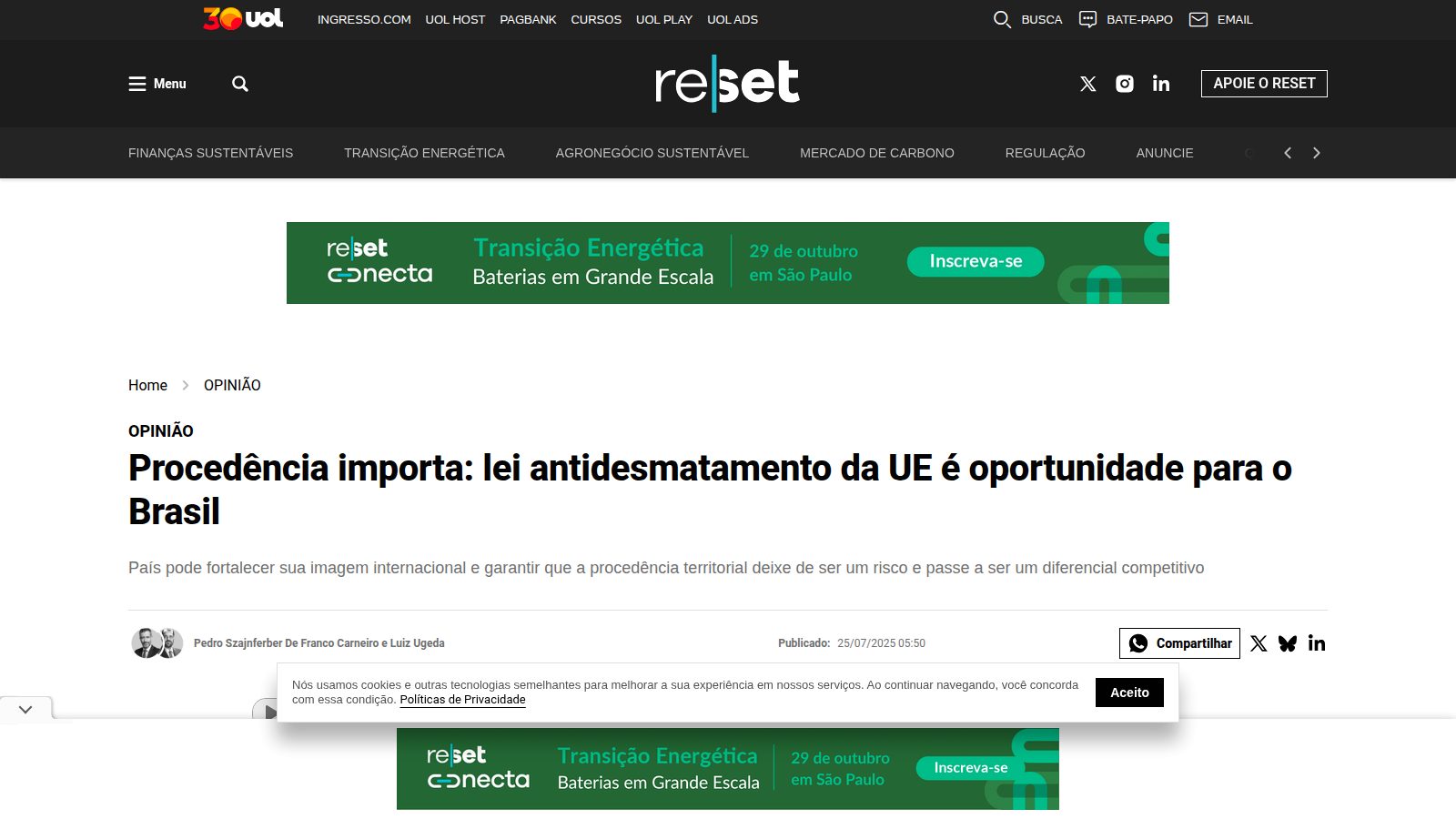 Procedência importa: lei antidesmatamento da UE é oportunidade para o Brasil