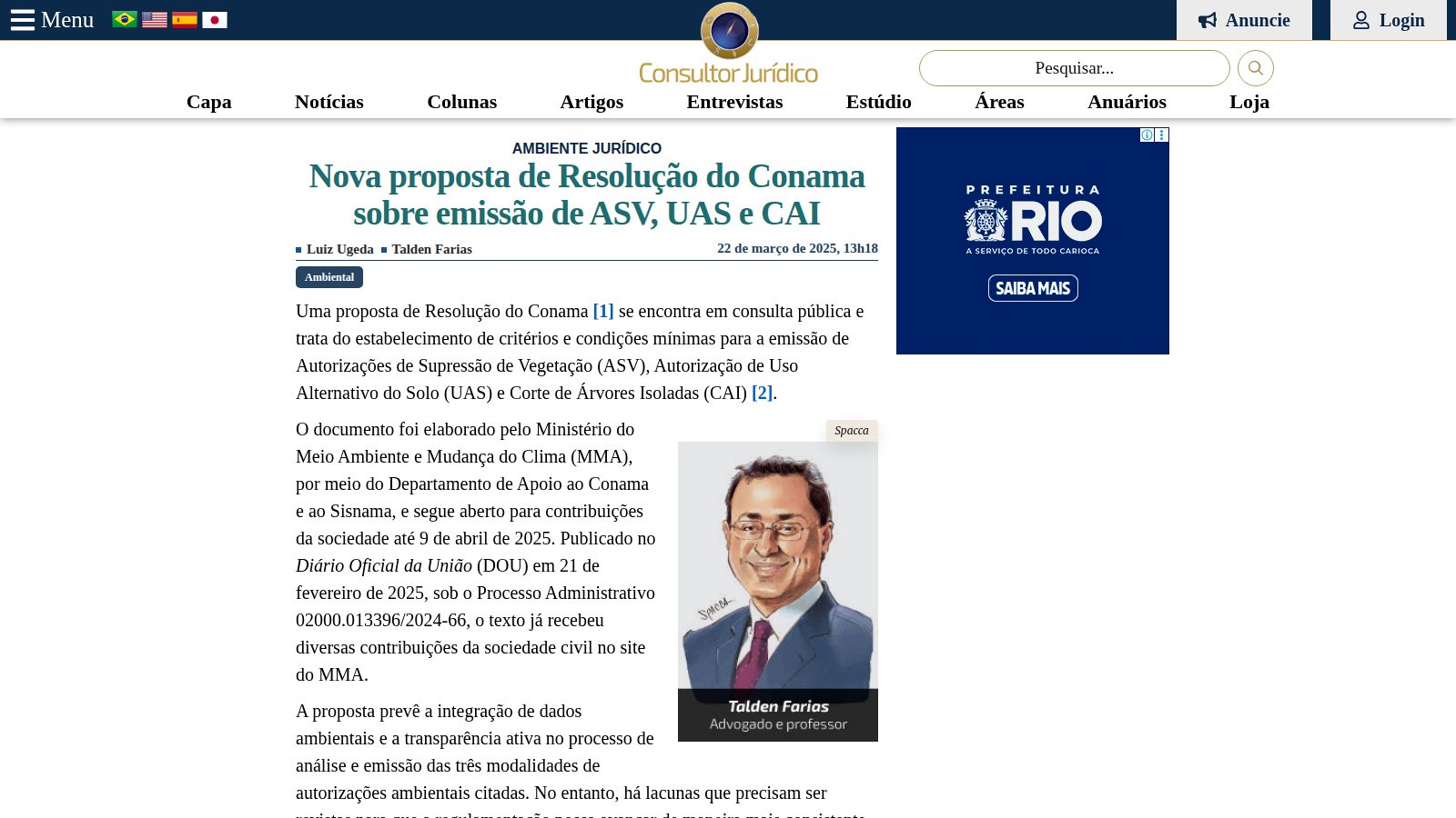 Nova proposta de Resolução do Conama sobre emissão de ASV, UAS e CAI