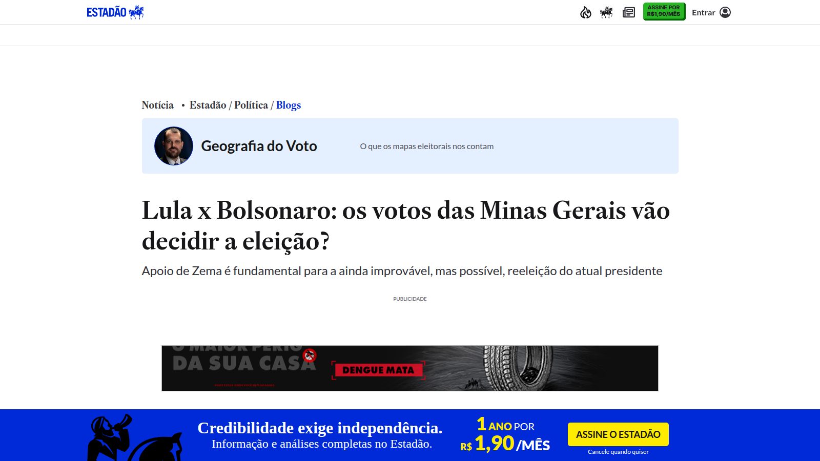 Lula x Bolsonaro: os votos das Minas Gerais vão decidir a eleição?