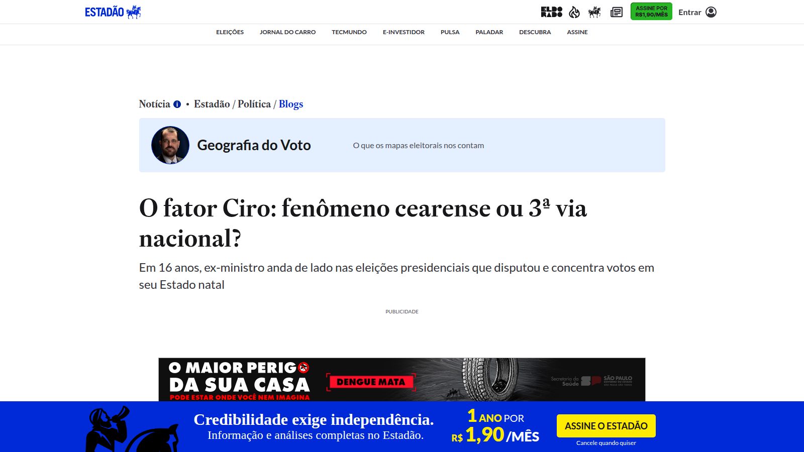 O fator Ciro: fenômeno cearense ou 3ª via nacional?