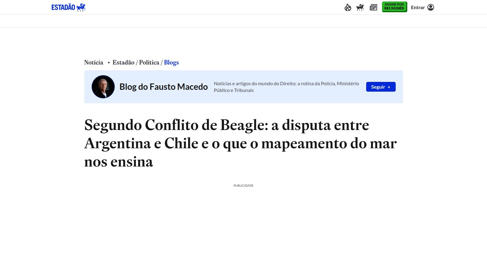Segundo Conflito de Beagle: a disputa entre Argentina e Chile e o que o mapeamento do mar nos ensina